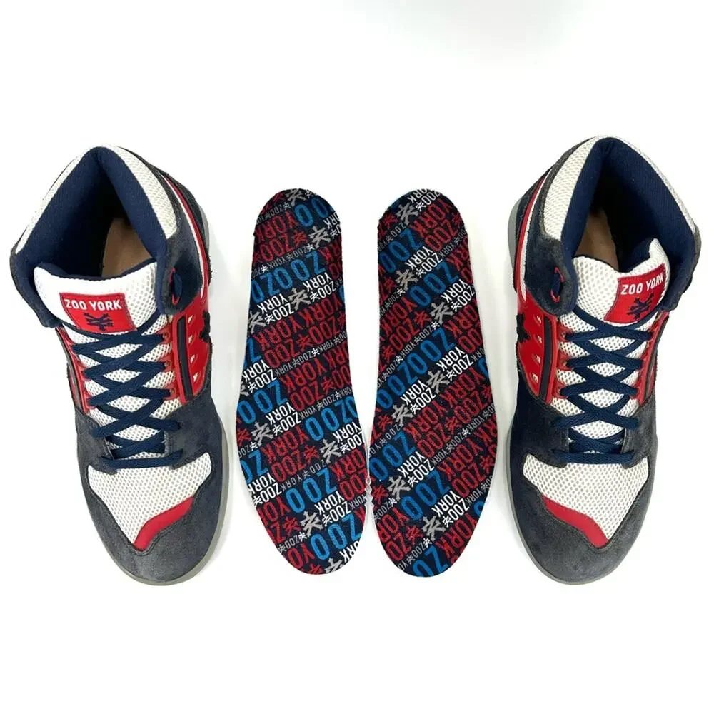 Zoo York The Capital Men High Top Sneaker Size 12 Red Blue White Suede & Leather